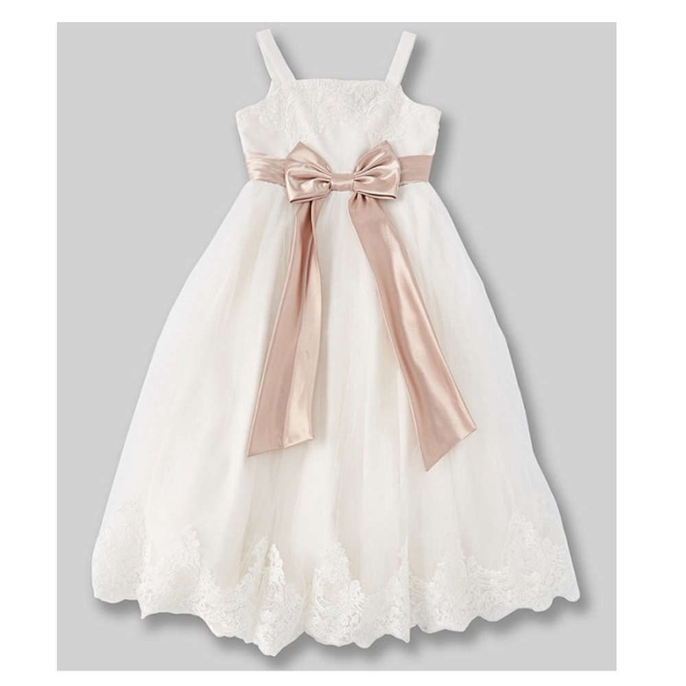 Chantilly Lace Girls Flower Girl Dress